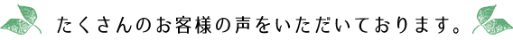 たくさんのお客様の声をいただいております。